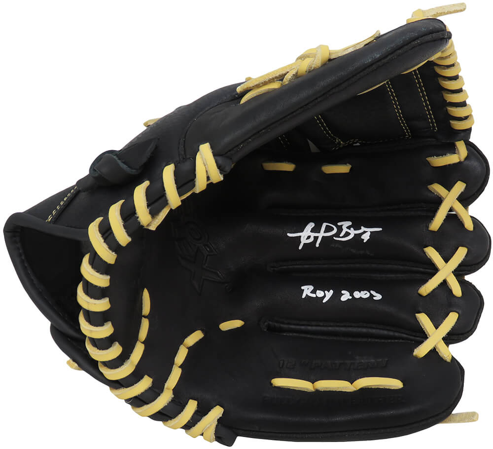 Angel Berroa Signed Franklin Black & Brown Baseball Fielders Glove w/ROY 2003 AL
