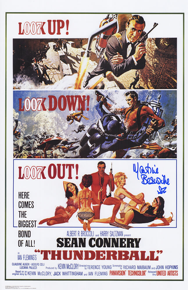 Martine Beswick Signed Thunderball 11x17 Movie Poster