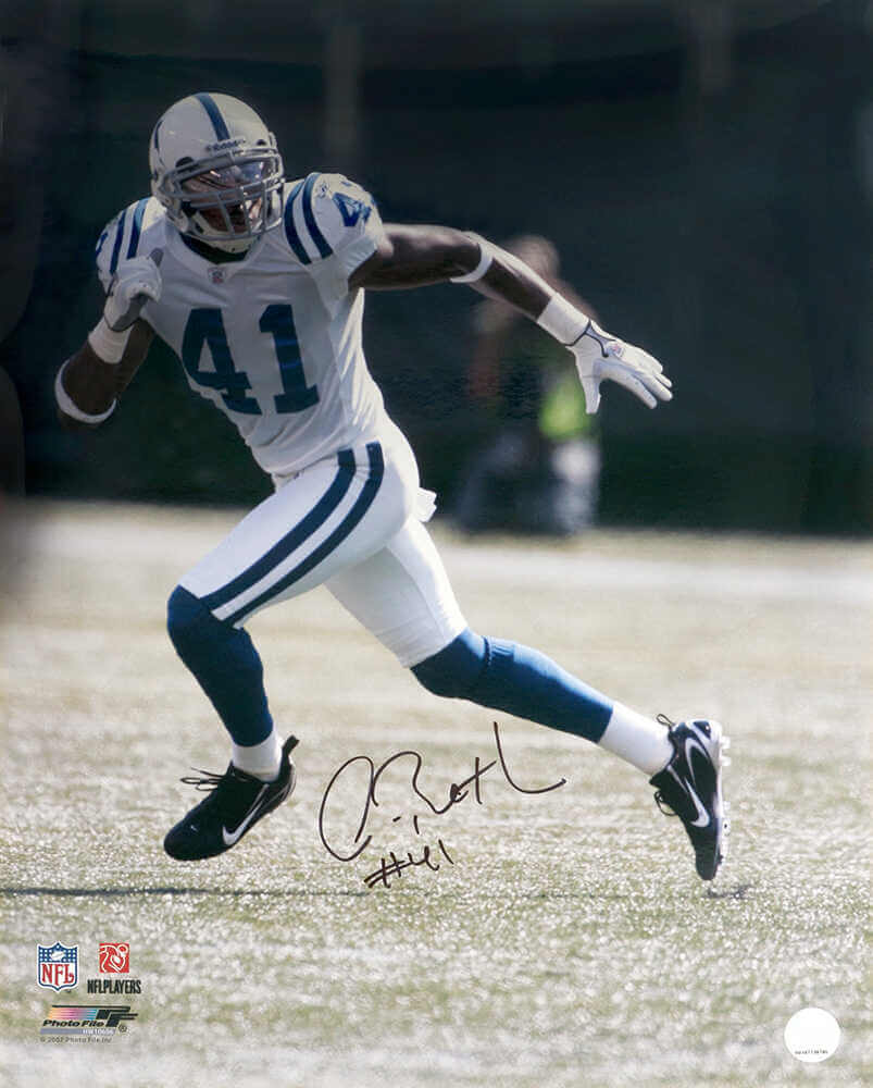 Antoine Bethea Signed Indianapolis Colts White Jersey Action 16x20 Photo