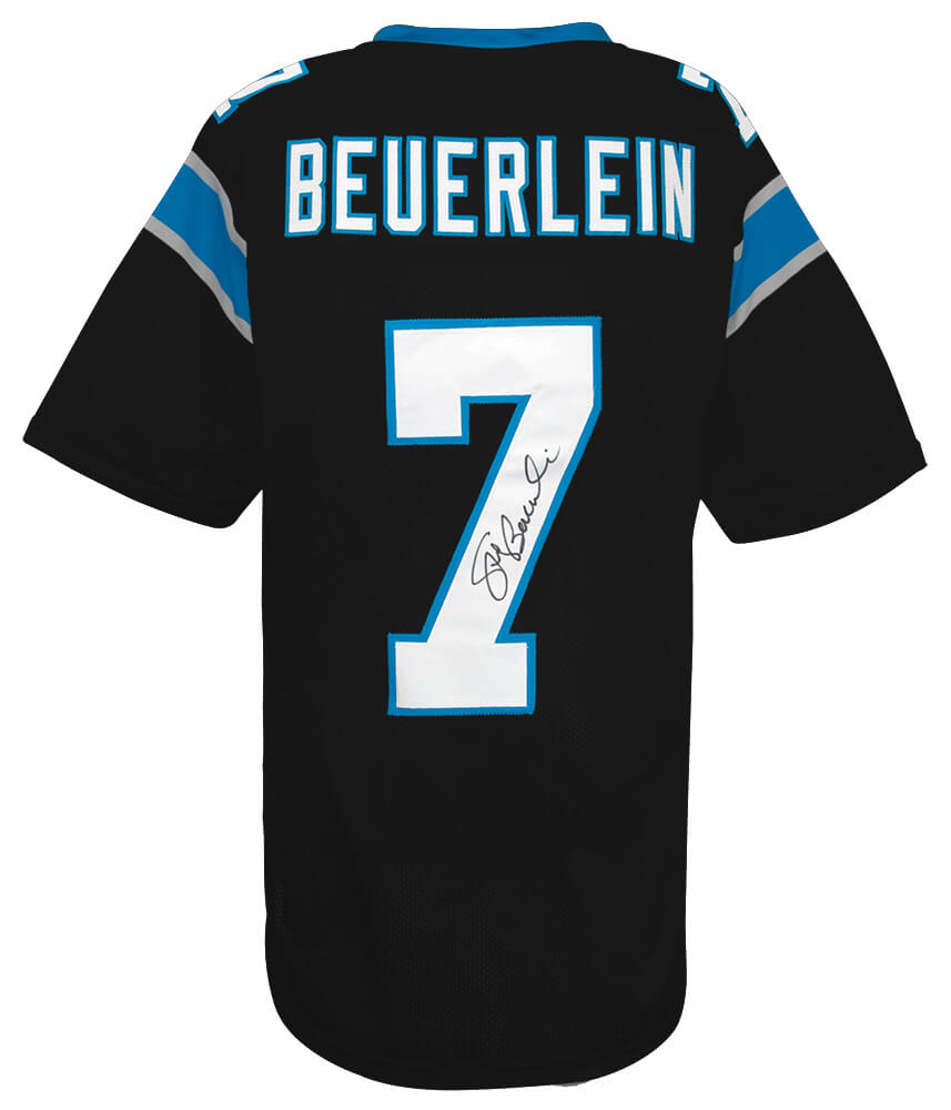 Steve Beuerlein Signed Black Custom Football Jersey