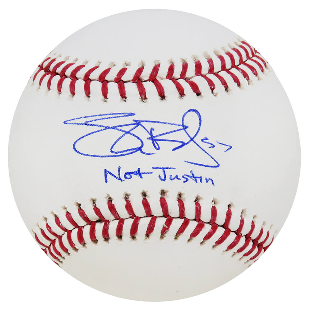 Shane Bieber Signed Rawlings Official MLB Baseball w/Not Justin (Beckett)
