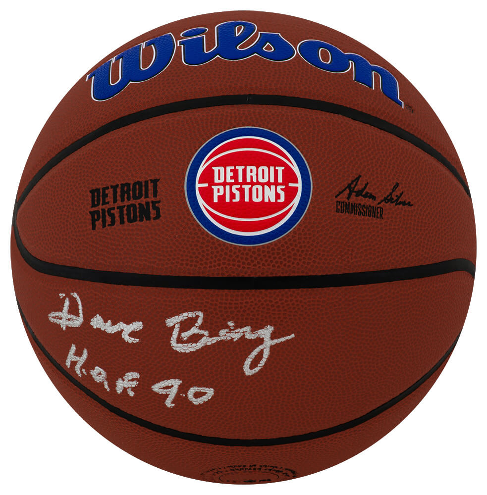 Dave Bing Signed Detroit Pistons Logo Wilson Alliance NBA Basketball w/HOF 1990