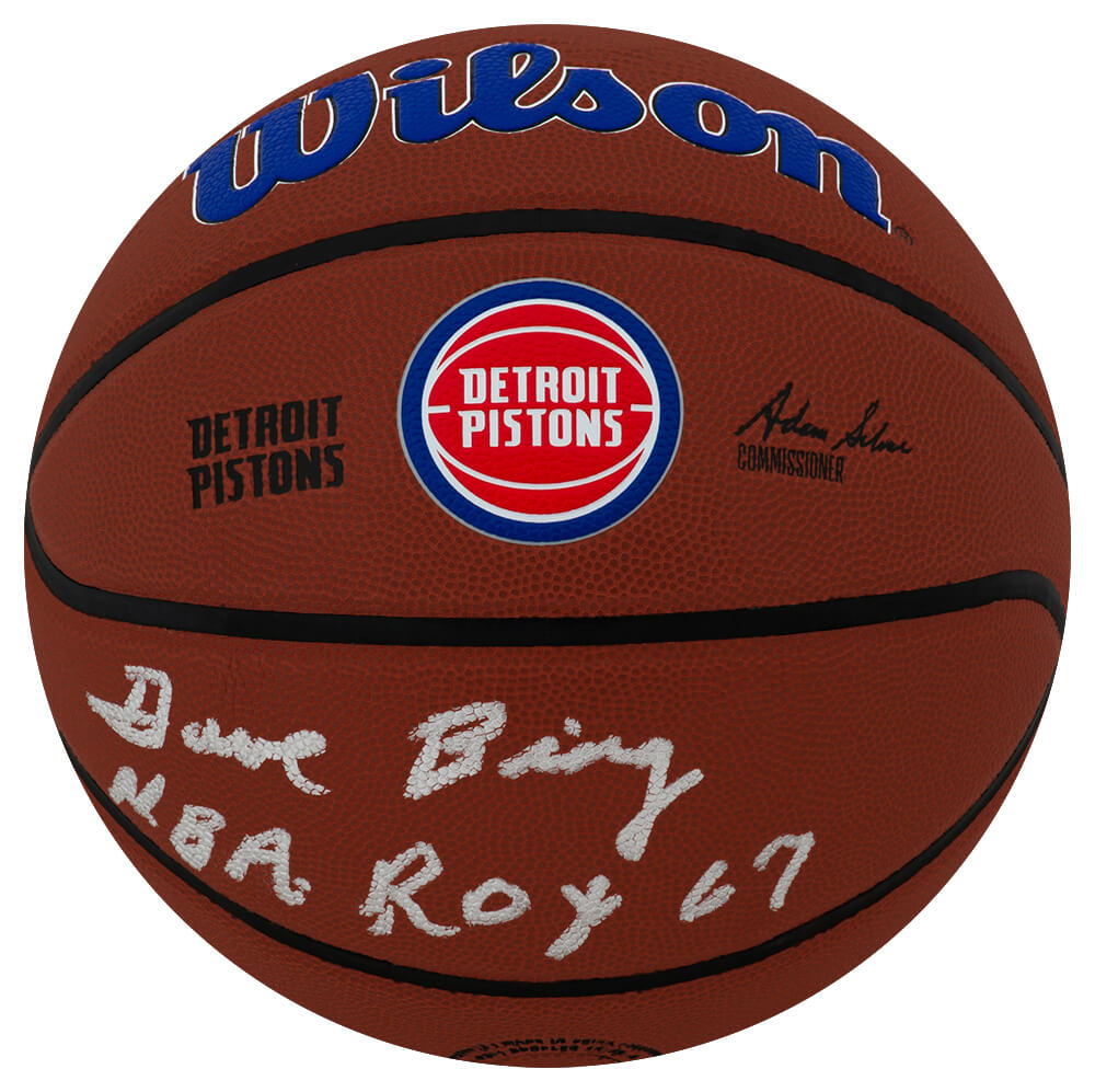 Dave Bing Signed Detroit Pistons Logo Wilson Alliance NBA Basketball w/ROY 1967