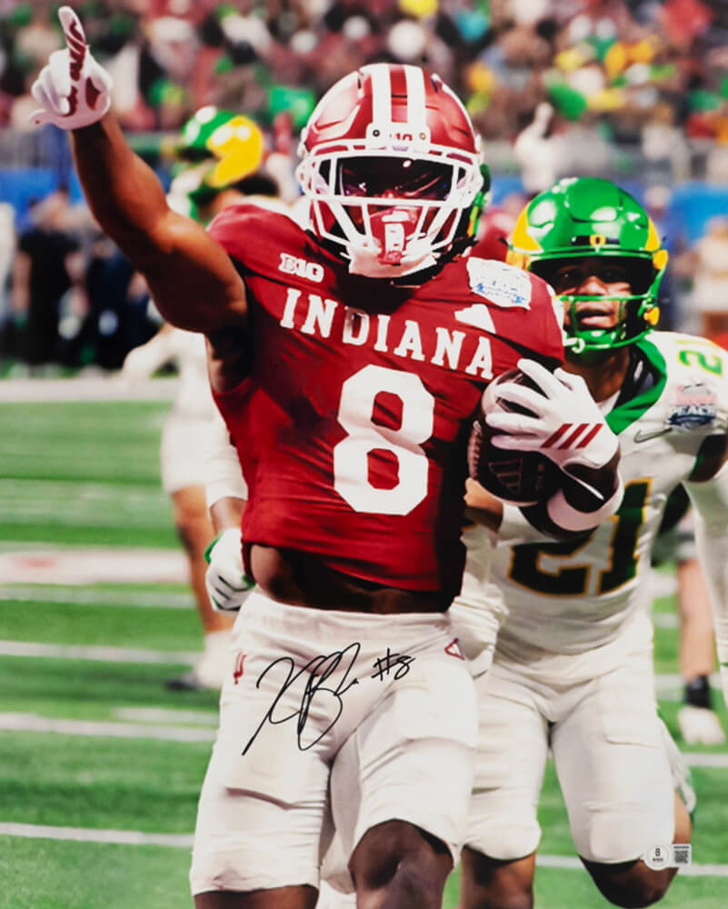 Kaelon Black Signed Indiana Hoosiers Peach Bowl Touchdown 16x20 Photo (Beckett)