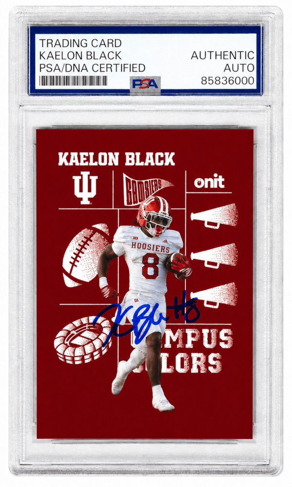 Kaelon Black Signed Indiana Hoosiers 2025 Onit Hoosiers Campus Football Card #CC-7 - (PSA Encapsulated)