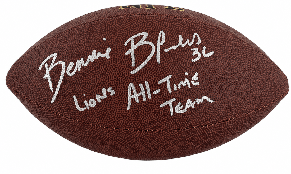 Bennie Blades Signed Wilson Super Grip Full Size NFL Football w/Lions All-Time Team
