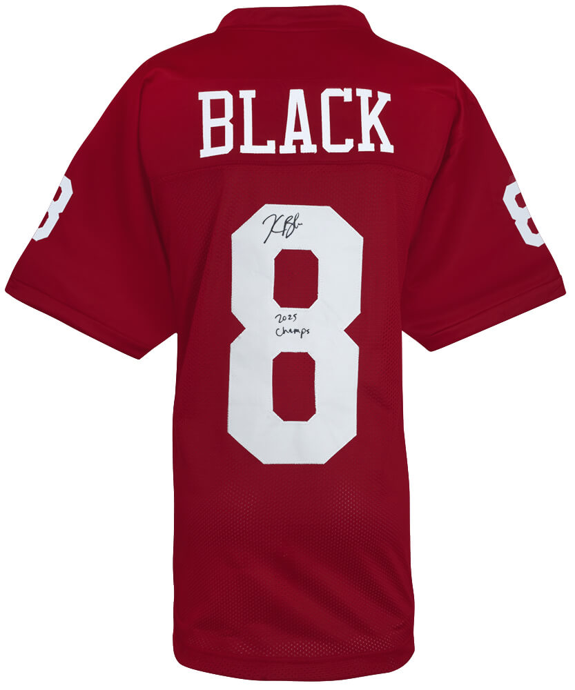 Kaelon Black Signed Red Custom College Football Jersey w/2025 Champs