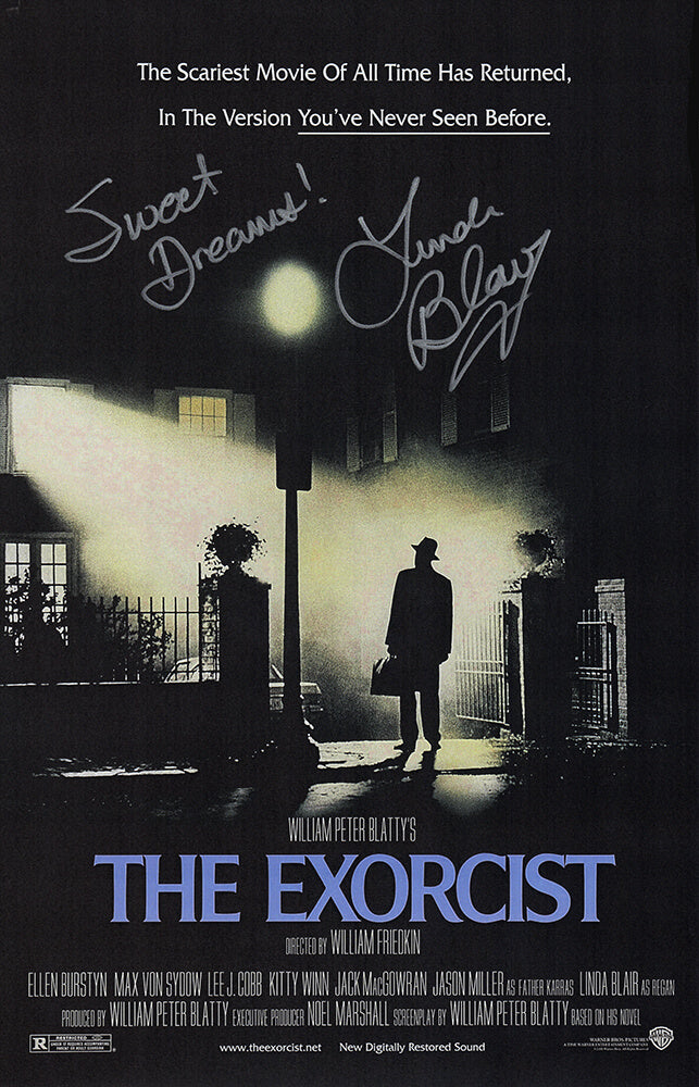 Linda Blair Signed The Exorcist 11x17 Movie Poster w/Sweet Dreams (In Silver)