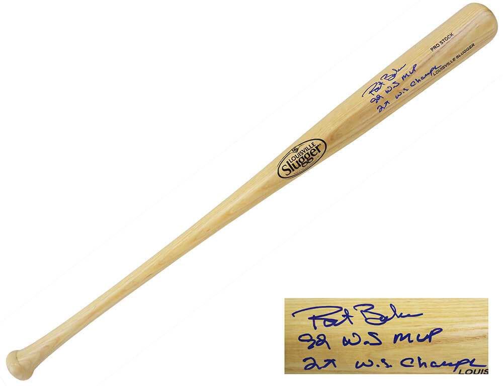 Pat Borders Signed Louisville Slugger Pro Stock Blonde Baseball Bat w/92 WS MVP, 2x WS Champs
