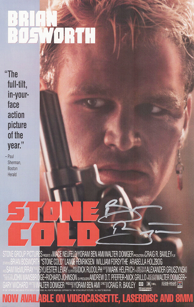 Brian Bosworth Signed 'Stone Cold' 11x17 Movie Poster