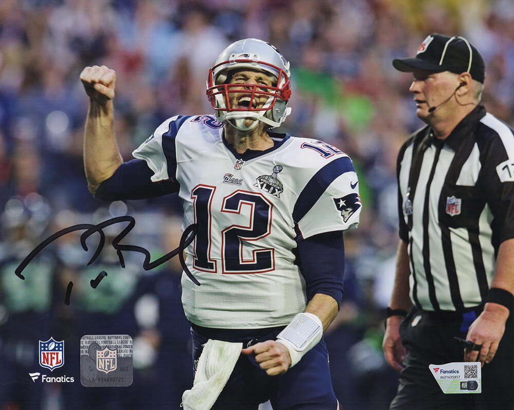 Tom Brady Signed New England Patriots Fist Pump Celebration 8x10 Photo - (Fanatics)