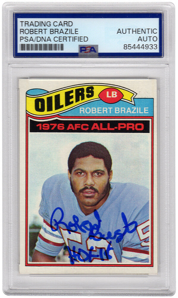 Robert Brazile Signed Houston Oilers 1977 Topps Football Trading Card #240 w/HOF'18 - (PSA Encapsulated)
