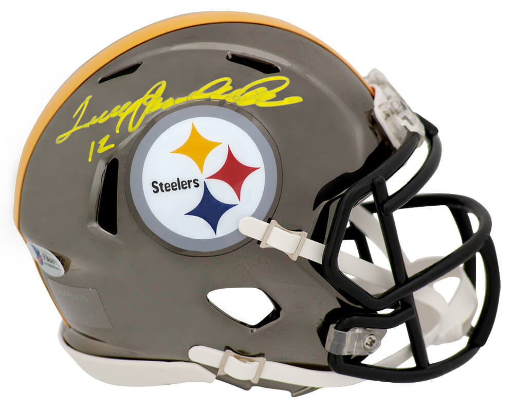 Terry Bradshaw Signed Pittsburgh Steelers Chrome Riddell Speed Mini Helmet (Beckett)