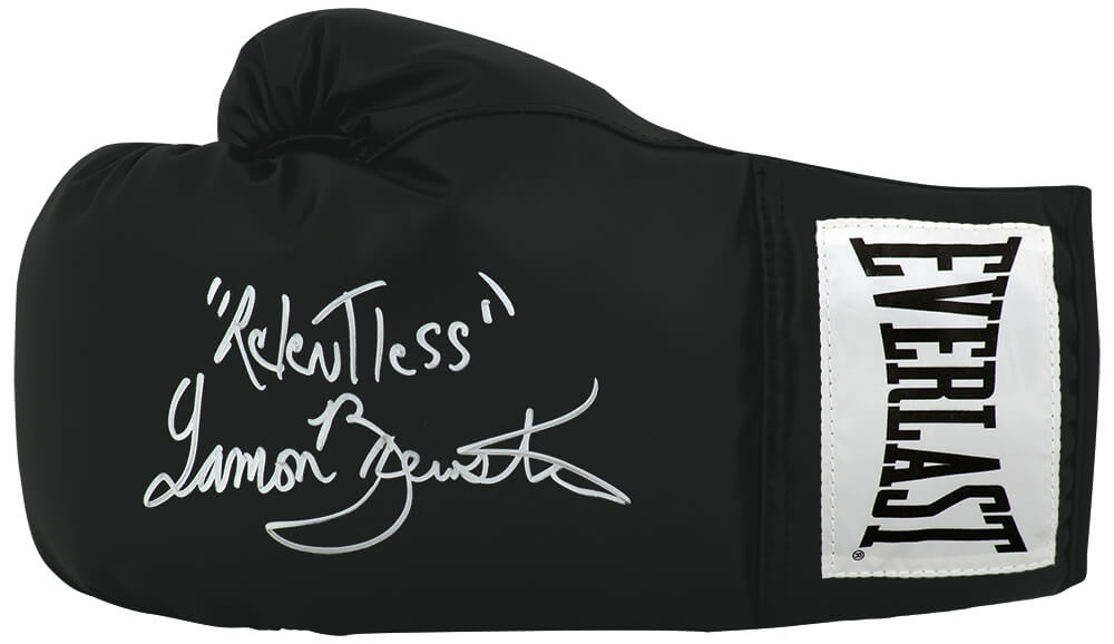 Lamon Brewster Signed Everlast Black Full Size Boxing Glove w/Relentless