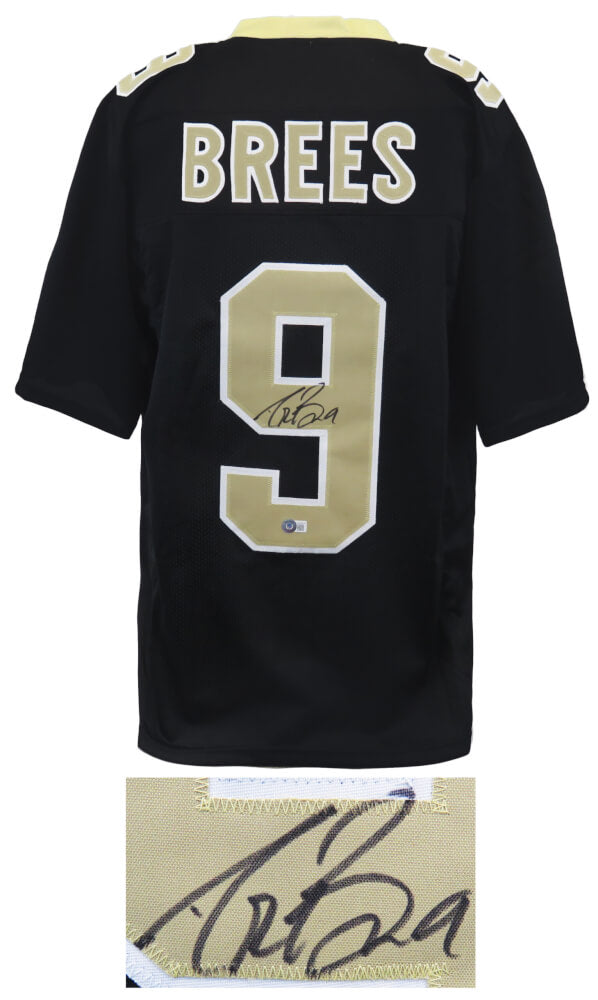 Drew Brees Signed Black Custom Football Jersey (Beckett)