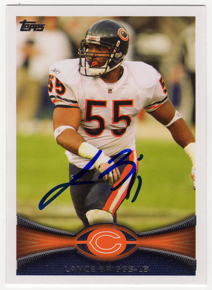 Lance Briggs Signed Chicago Bears 2012 Topps Football Trading Card #227