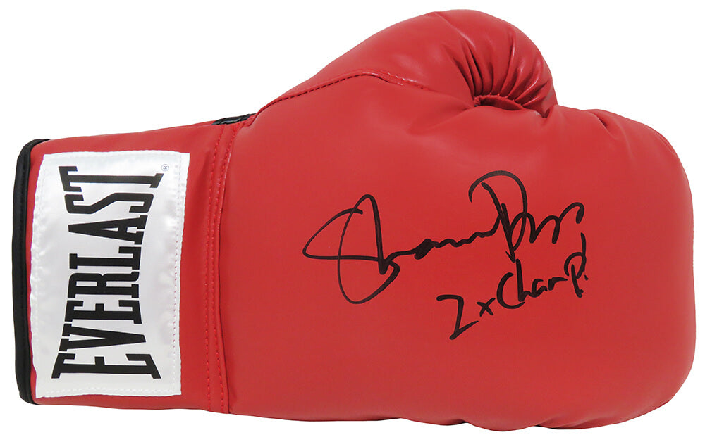 Shannon Briggs Signed Red Everlast Boxing Glove w/2x Champ