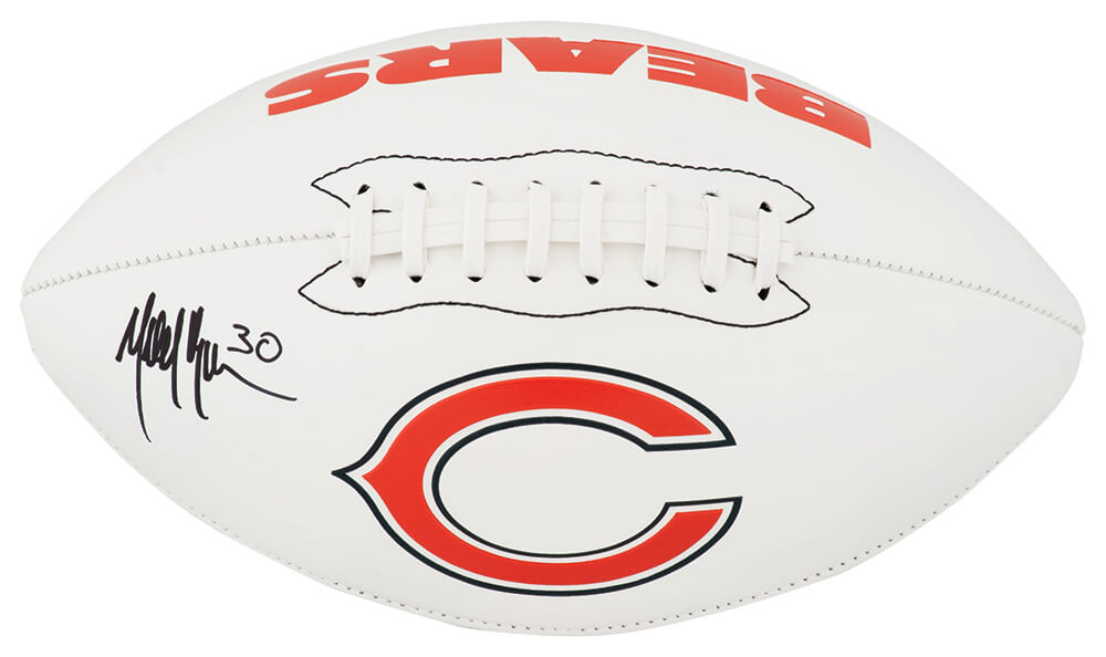 Mike Brown Signed Chicago Bears Logo Franklin White Football