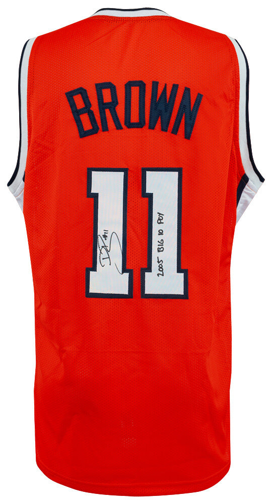 Dee Brown Signed Orange Custom Basketball Jersey w/2005 Big 10 POY