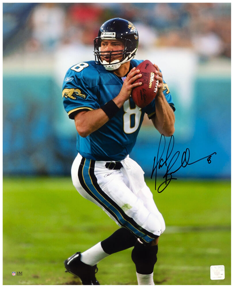Mark Brunell Signed Jacksonville Jaguars Drop Back With Football Action 16x20 Photo