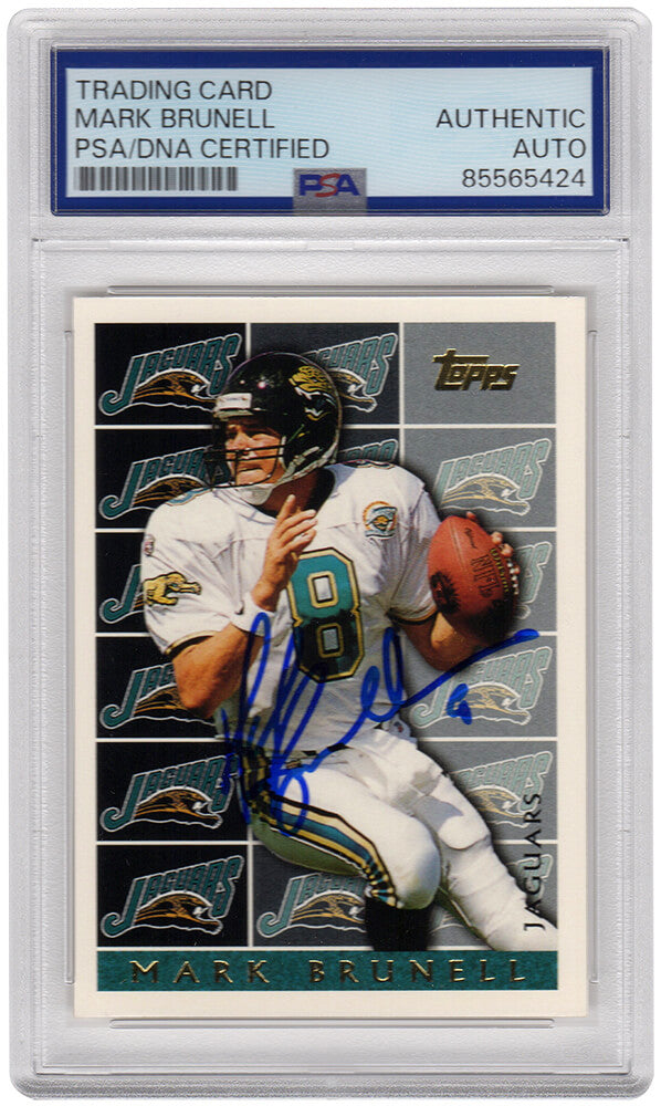 Mark Brunell Signed Jacksonville Jaguars 1995 Topps Football Trading Card #461 - (PSA Encapsulated)