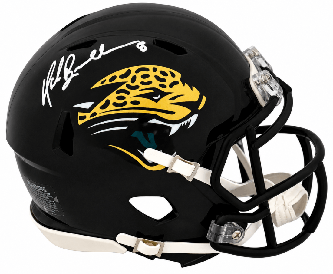 Mark Brunell Signed Jaguars Throwback Riddell Speed Mini Helmet - (In White)