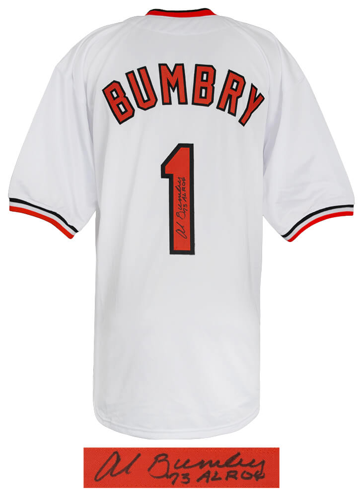 Al Bumbry Signed White Throwback Custom Baseball Jersey w/1973 AL ROY