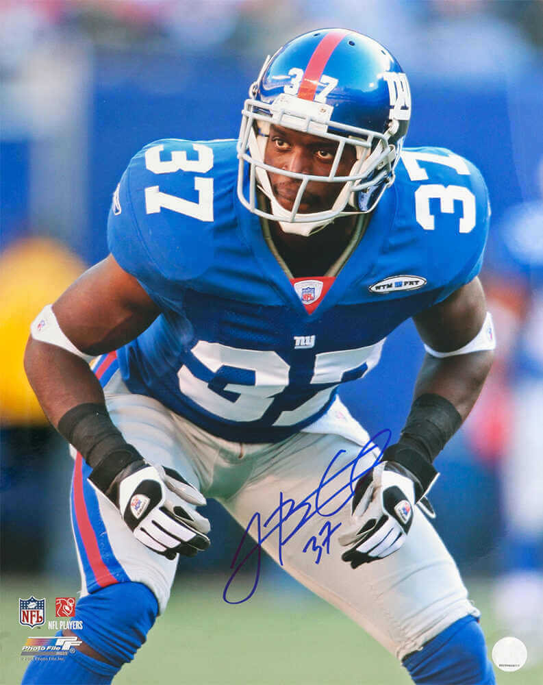 James Butler Signed New York Giants Blue Jersey 16x20 Photo