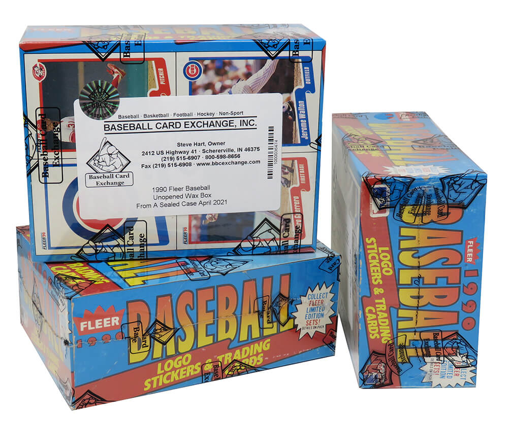 1990 Fleer Baseball Card Unopened Wax Box BBCE Wrapped From A Sealed Case (FASC) - 36 Packs