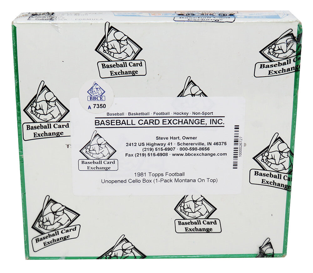 1981 Topps Football Unopened Cello Box BBCE Sealed Wrapped - 24 Packs (Montana RC Top Of 1 Pack)