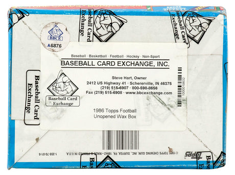 1986 Topps Football Unopened Wax (X-Out) Box BBCE Sealed Wrapped - 36 Packs (Jerry Rice, Steve Young RC??) (E)