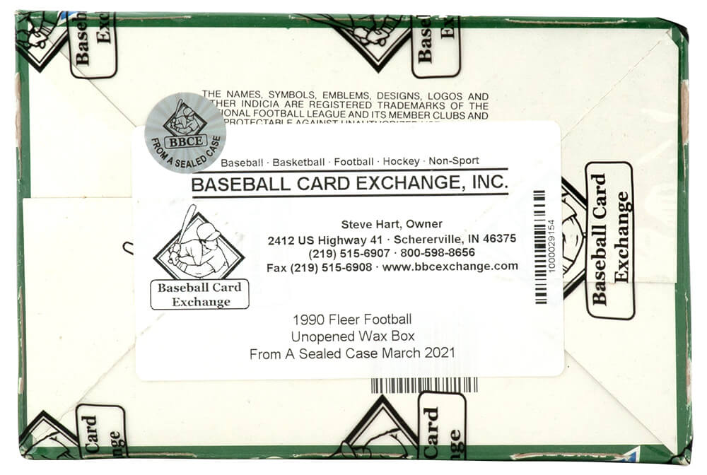 1990 Fleer Football (Premiere Edition) Unopened Wax Box BBCE Wrapped From A Sealed Case (FASC)