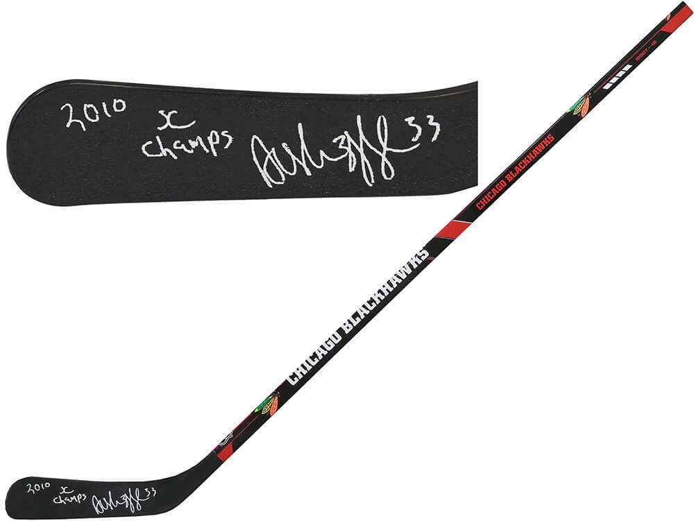 Dustin Byfuglien Signed Chicago Blackhawks Logo 48 Inch Full Size Hockey Stick w/2010 SC Champs