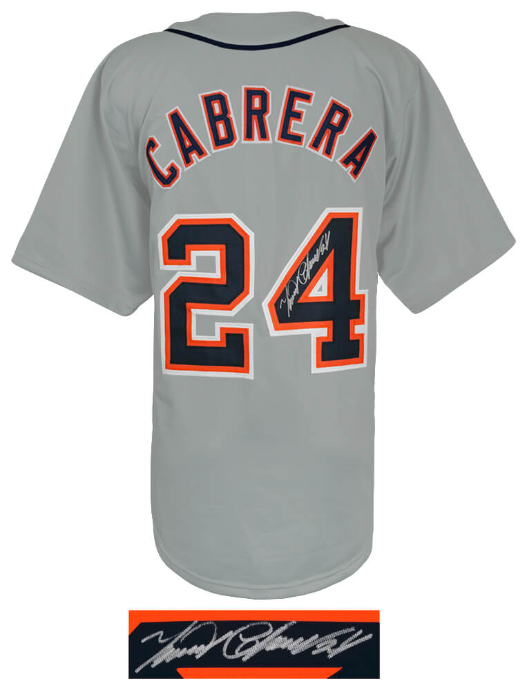 Miguel Cabrera Signed Grey Custom Baseball Jersey