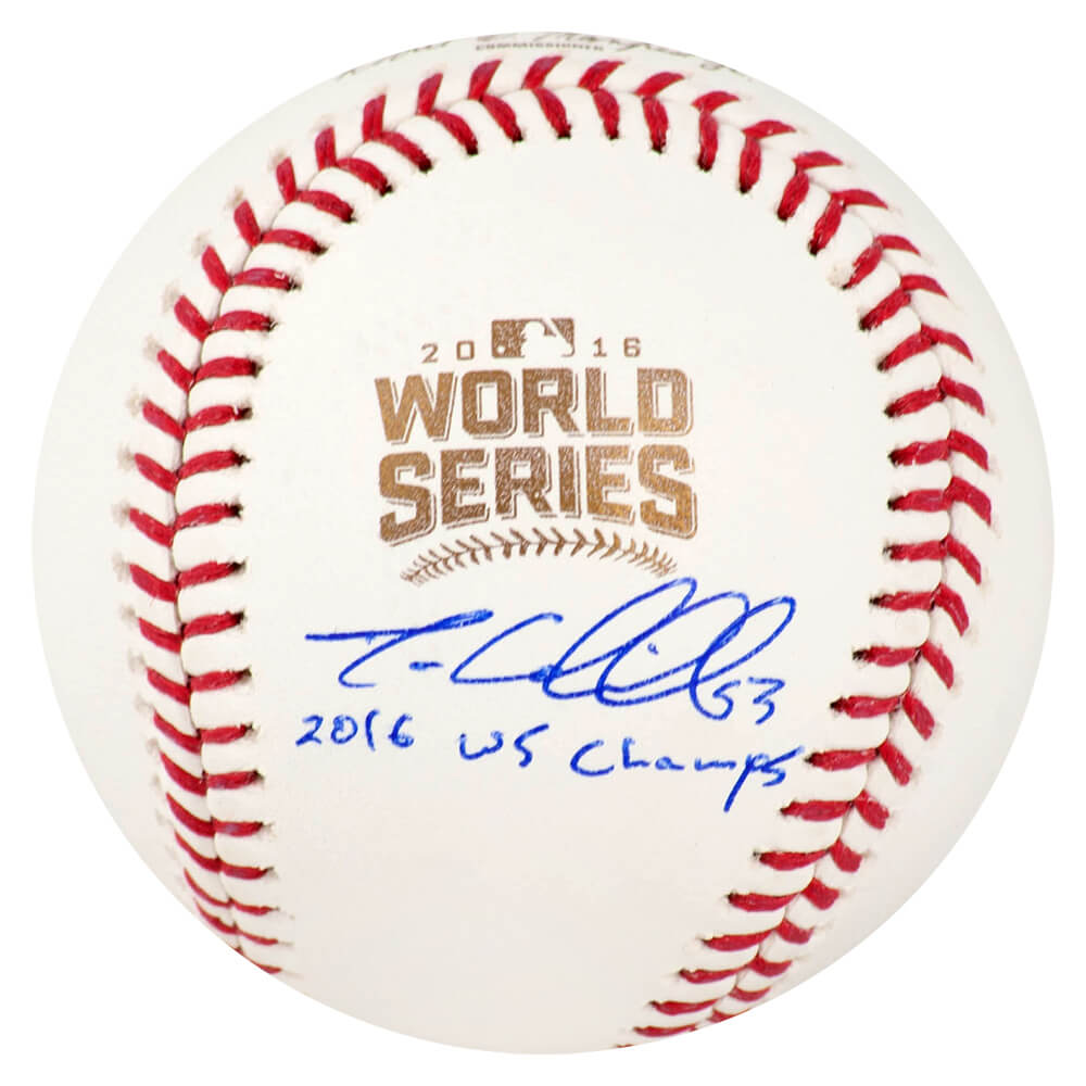 Trevor Cahill Signed Rawlings Official 2016 World Series Baseball w/2016 WS Champs