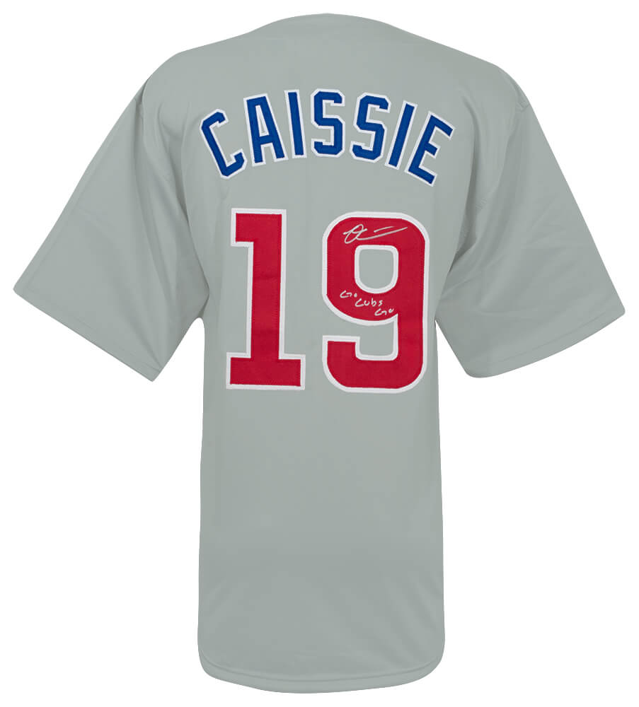 Owen Caissie Signed Grey Custom Baseball Jersey w/Go Cubs Go