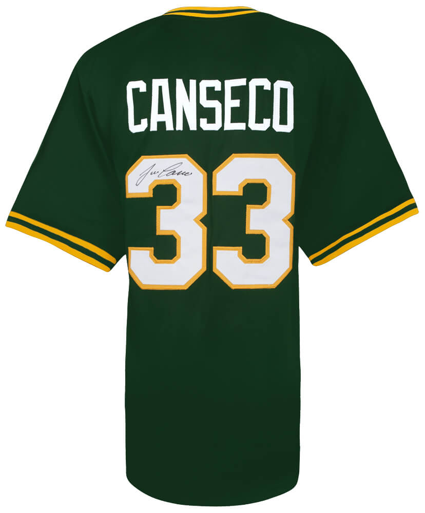 Jose Canseco Signed Green Throwback Custom Baseball Jersey