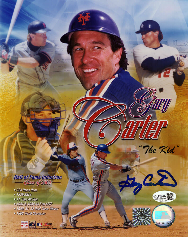 Gary Carter Signed Hall of Fame Multi Image Collage 8x10 Photo - (JSA)