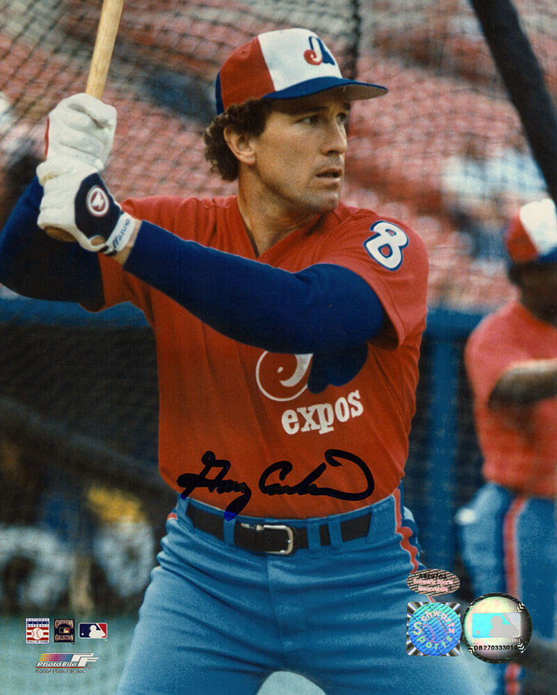 Gary Carter Signed Montreal Expos Batting Practice 8x10 Photo