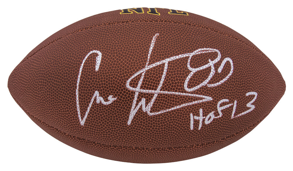 Cris Carter Signed Wilson Super Grip Full Size NFL Football w/HOF'13