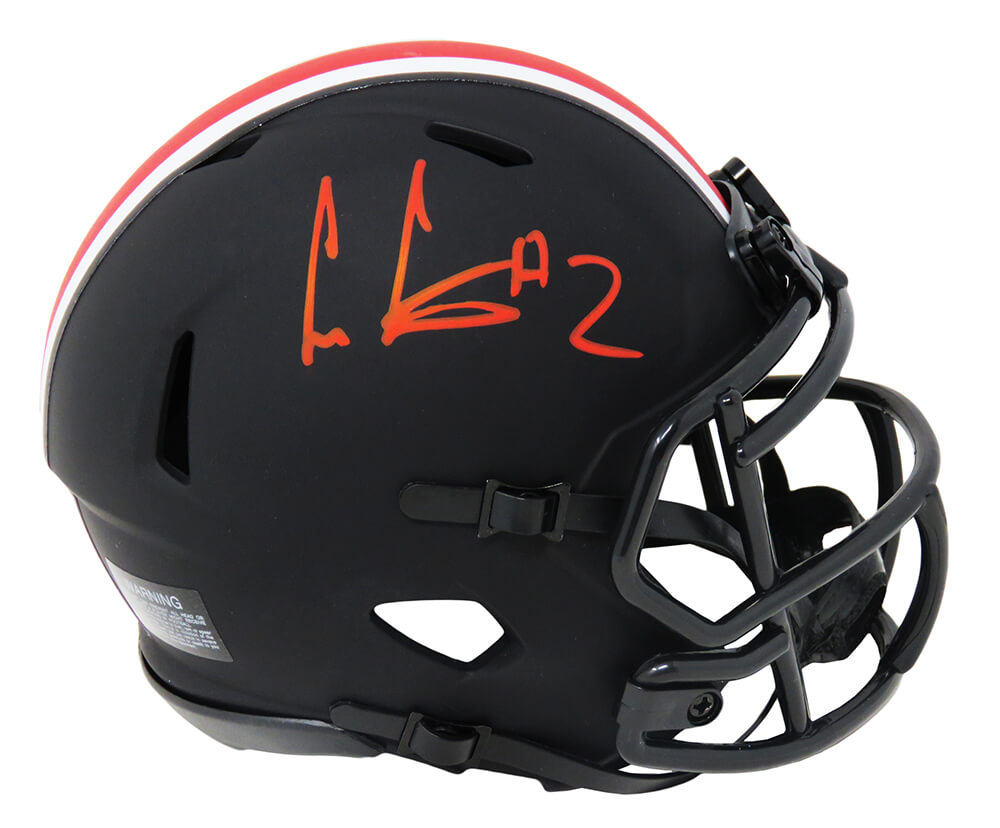 Cris Carter Signed Ohio State Buckeyes Eclipse Black Matte Riddell Speed Mini Helmet