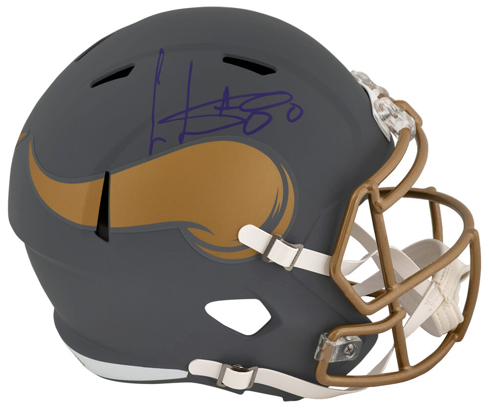 Cris Carter Signed Minnesota Vikings SLATE Riddell Full Size Speed Replica Helmet