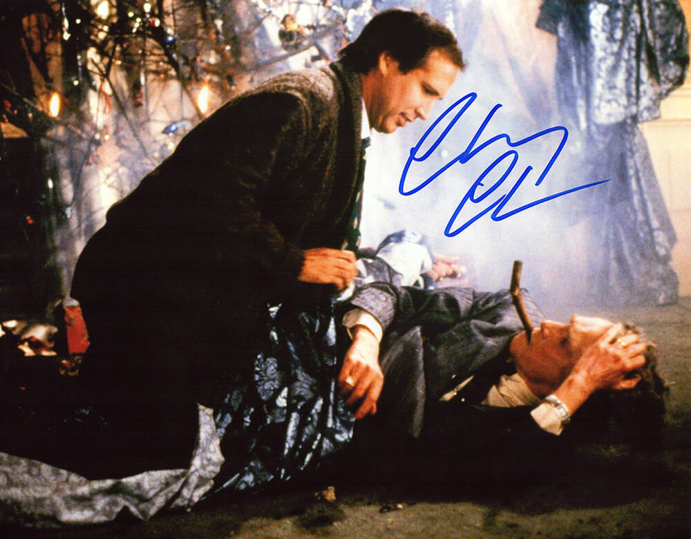 Chevy Chase Signed Christmas Vacation House Fire 11x14 Photo