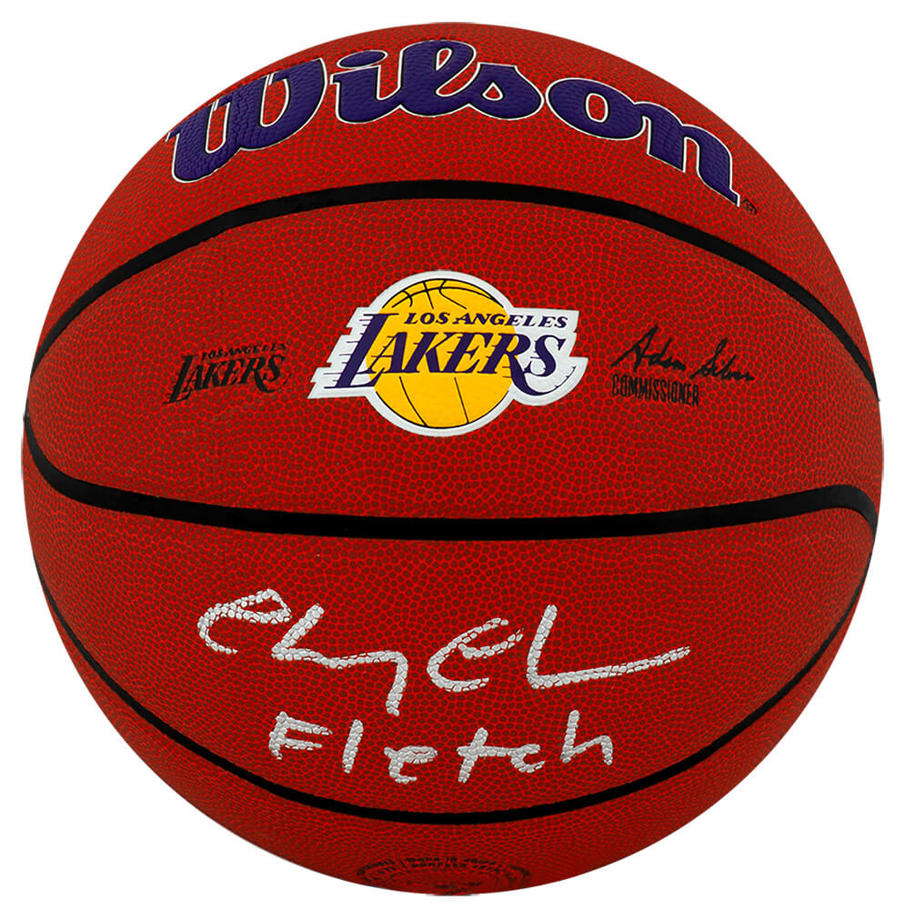 Chevy Chase Signed Los Angeles Lakers Logo Wilson NBA Basketball w/Fletch