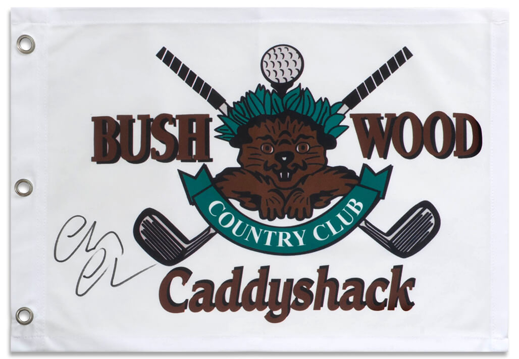 Chevy Chase Signed Caddyshack Bushwood 18x13 Golf Pin Flag