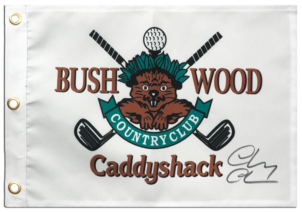 Chevy Chase Signed Caddyshack Bushwood 18x13 Golf Pin Flag