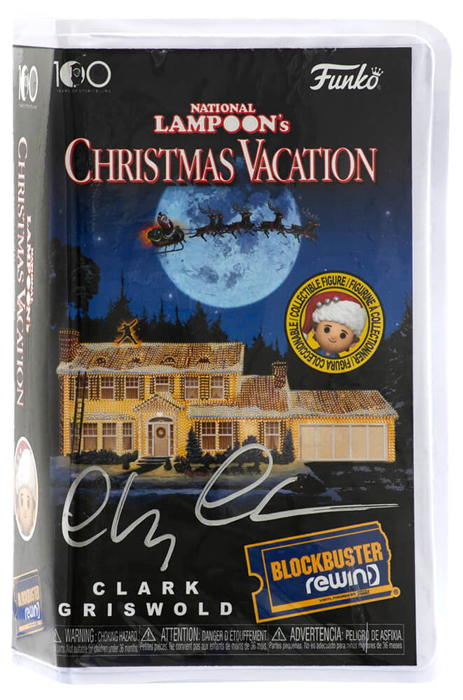 Chevy Chase Signed Christmas Vacation Clark Griswold Blockbuster Rewind Funko