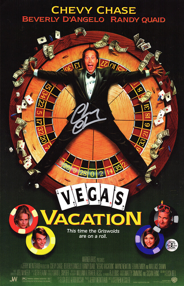 Chevy Chase Signed Vegas Vacation 11x17 Movie Poster