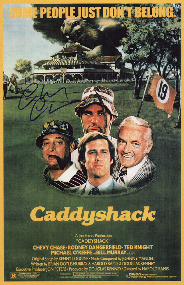 Chevy Chase Signed 'Caddyshack' 11x17 Movie Poster (In Blue)
