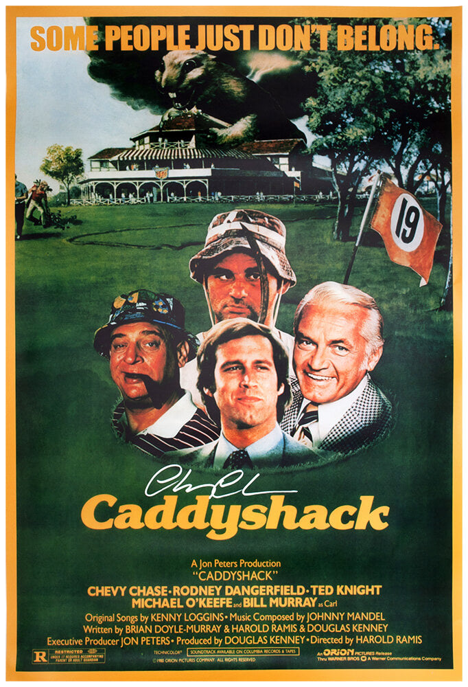 Chevy Chase Signed Caddyshack 27x40 Full Size Movie Poster